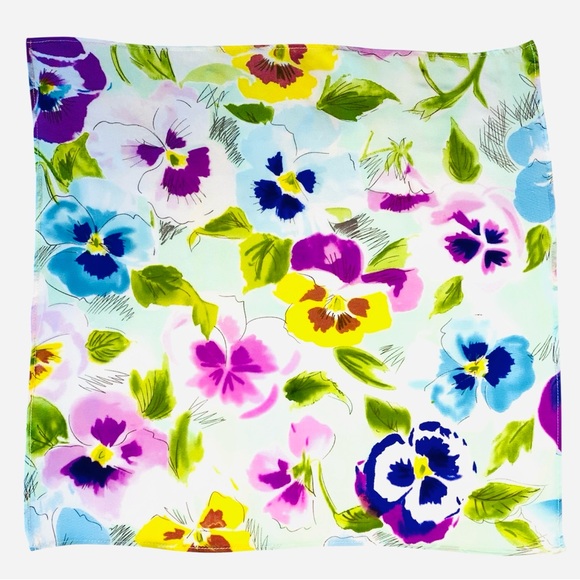 NWT SILKLETTE Spring in Bloom 100% Fine Silk Kerchief Scarf Multicolor - Picture 8 of 9